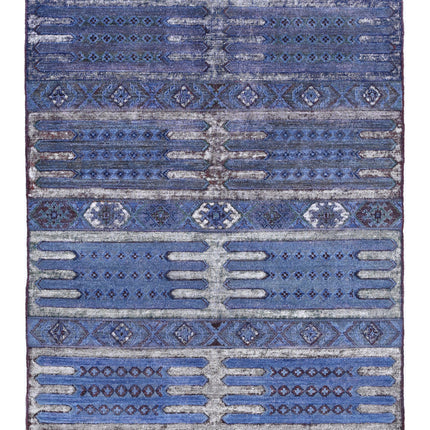 Onyx 4' 11" X 6' 7" Hand Knotted Wool Rug 4' 11" X 6' 7" (150 X 201) / Blue / Wool