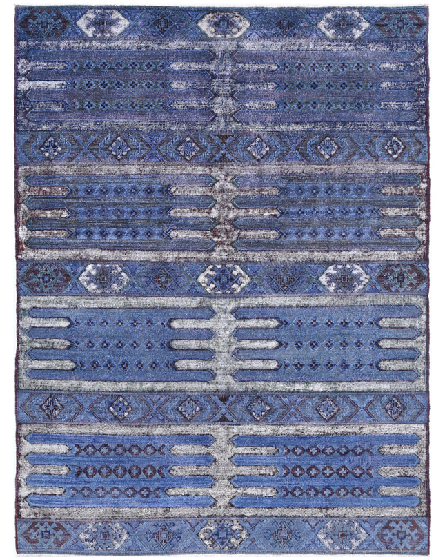 Onyx 4' 11" X 6' 7" Hand Knotted Wool Rug 4' 11" X 6' 7" (150 X 201) / Blue / Wool