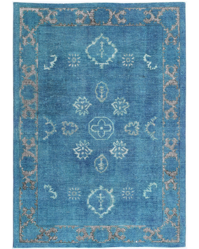 Onyx 5' 11" X 8' 6" Hand Knotted Wool Rug 5' 11" X 8' 6" (180 X 259) / Blue / Wool