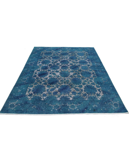 Onyx 6' 1" X 8' 1" Hand Knotted Wool Rug 6' 1" X 8' 1" (185 X 246) / Blue / Wool