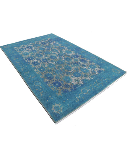 Onyx 5' 10" X 8' 9" Hand Knotted Wool Rug 5' 10" X 8' 9" (178 X 267) / Blue / Wool