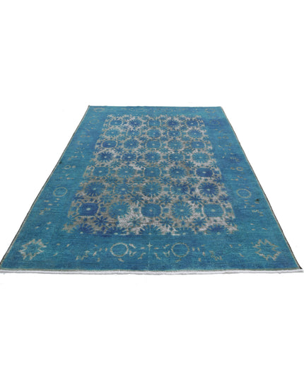 Onyx 5' 10" X 8' 9" Hand Knotted Wool Rug 5' 10" X 8' 9" (178 X 267) / Blue / Wool