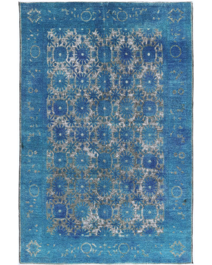 Onyx 5' 10" X 8' 9" Hand Knotted Wool Rug 5' 10" X 8' 9" (178 X 267) / Blue / Wool