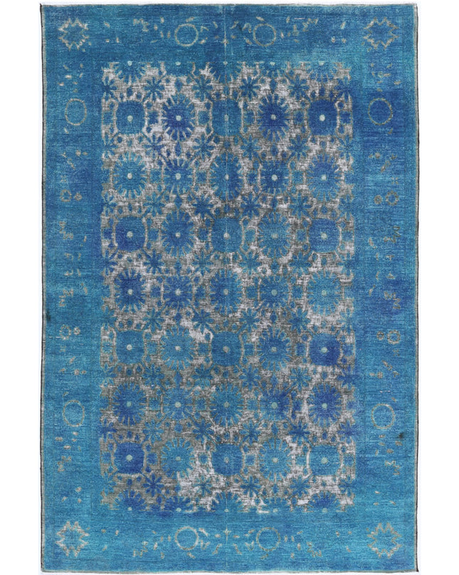 Onyx 5' 10" X 8' 9" Hand Knotted Wool Rug 5' 10" X 8' 9" (178 X 267) / Blue / Wool