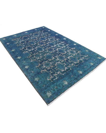 Onyx 5' 9" X 8' 6" Hand Knotted Wool Rug 5' 9" X 8' 6" (175 X 259) / Blue / Wool