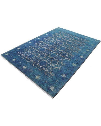 Onyx 5' 9" X 8' 6" Hand Knotted Wool Rug 5' 9" X 8' 6" (175 X 259) / Blue / Wool