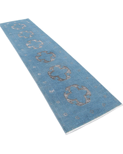 Onyx 2' 6" X 9' 9" Hand Knotted Wool Rug 2' 6" X 9' 9" (76 X 297) / Blue / Wool