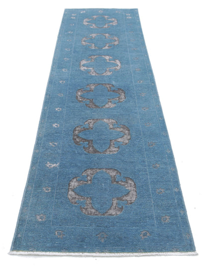 Onyx 2' 6" X 9' 9" Hand Knotted Wool Rug 2' 6" X 9' 9" (76 X 297) / Blue / Wool