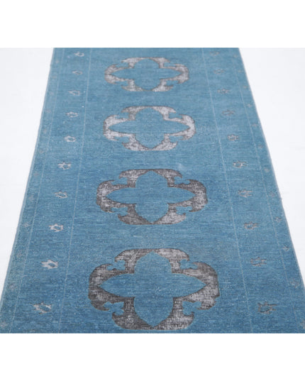 Onyx 2' 6" X 9' 9" Hand Knotted Wool Rug 2' 6" X 9' 9" (76 X 297) / Blue / Wool