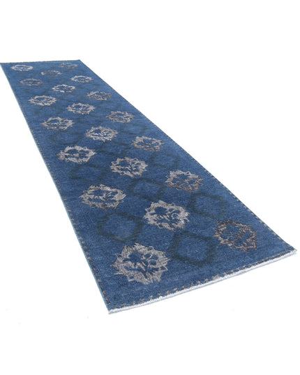 Onyx 3' 10" X 14' 2" Hand Knotted Wool Rug 3' 10" X 14' 2" (117 X 432) / Blue / Wool