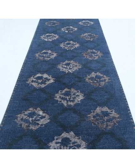 Onyx 3' 10" X 14' 2" Hand Knotted Wool Rug 3' 10" X 14' 2" (117 X 432) / Blue / Wool