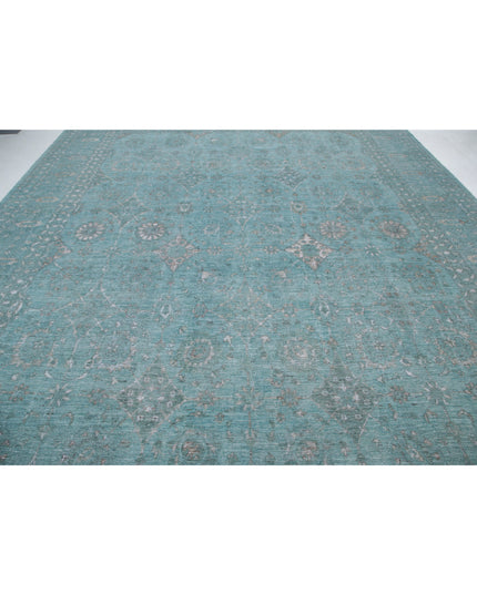 Onyx 12' 0" X 14' 9" Hand Knotted Wool Rug 12' 0" X 14' 9" (366 X 450) / Green / Wool