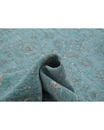 Onyx 12' 0" X 14' 9" Hand Knotted Wool Rug 12' 0" X 14' 9" (366 X 450) / Green / Wool