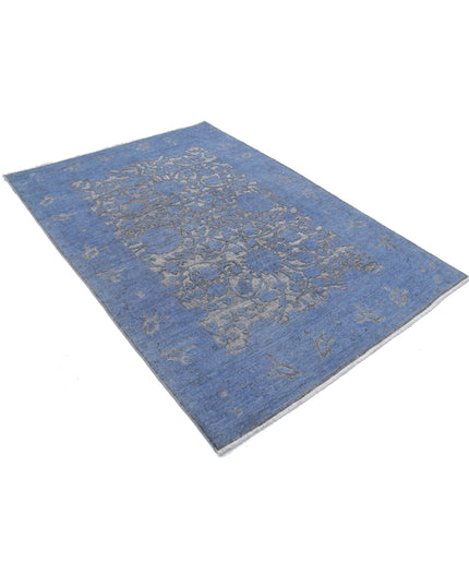 Onyx 4' 10" X 6' 11" Hand Knotted Wool Rug 4' 10" X 6' 11" (147 X 211) / Blue / Wool