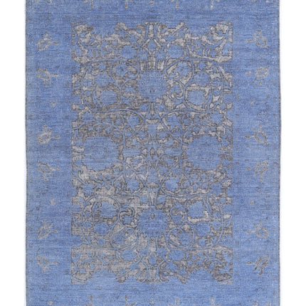 Onyx 4' 10" X 6' 11" Hand Knotted Wool Rug 4' 10" X 6' 11" (147 X 211) / Blue / Wool