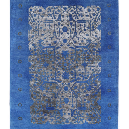 Onyx 5' 11" X 8' 4" Hand Knotted Wool Rug 5' 11" X 8' 4" (180 X 254) / Blue / Wool