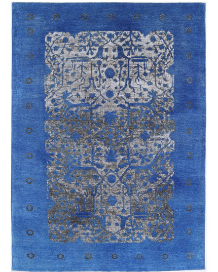 Onyx 5' 11" X 8' 4" Hand Knotted Wool Rug 5' 11" X 8' 4" (180 X 254) / Blue / Wool