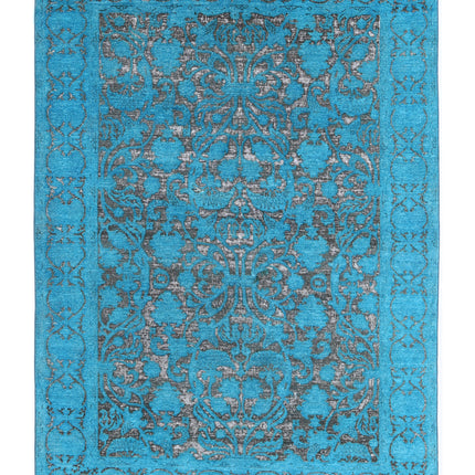 Onyx 5' 10" X 8' 3" Hand Knotted Wool Rug 5' 10" X 8' 3" (178 X 251) / Teal / Wool