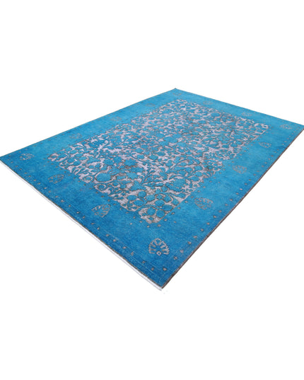 Onyx 6' 10" X 9' 6" Hand Knotted Wool Rug 6' 10" X 9' 6" (208 X 290) / Teal / Wool
