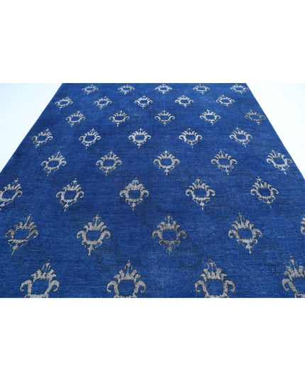 Onyx 8' 9" X 11' 5" Hand Knotted Wool Rug 8' 9" X 11' 5" (267 X 348) / Blue / Wool