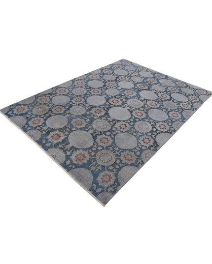 Onyx 5' 9" X 8' 3" Hand Knotted Wool Rug 5' 9" X 8' 3" (175 X 251) / Blue / Wool