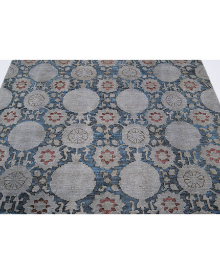 Onyx 5' 9" X 8' 3" Hand Knotted Wool Rug 5' 9" X 8' 3" (175 X 251) / Blue / Wool