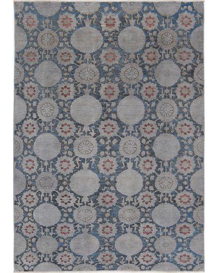 Onyx 5' 9" X 8' 3" Hand Knotted Wool Rug 5' 9" X 8' 3" (175 X 251) / Blue / Wool