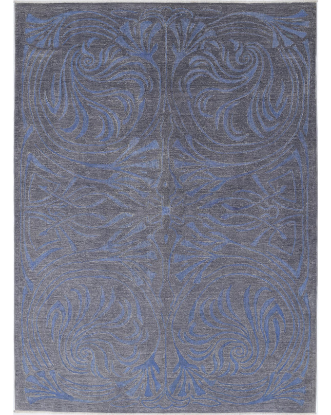 Onyx 6' 1" X 8' 5" Hand Knotted Wool Rug 6' 1" X 8' 5" (185 X 257) / Grey / Wool