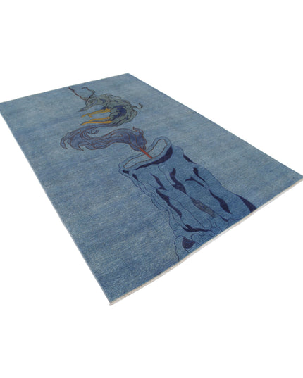 Onyx 6' 0" X 8' 8" Hand Knotted Wool Rug 6' 0" X 8' 8" (183 X 264) / Blue / Wool