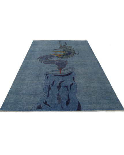 Onyx 6' 0" X 8' 8" Hand Knotted Wool Rug 6' 0" X 8' 8" (183 X 264) / Blue / Wool