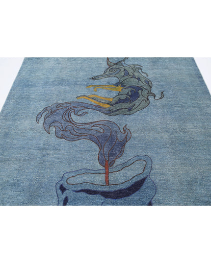 Onyx 6' 0" X 8' 8" Hand Knotted Wool Rug 6' 0" X 8' 8" (183 X 264) / Blue / Wool