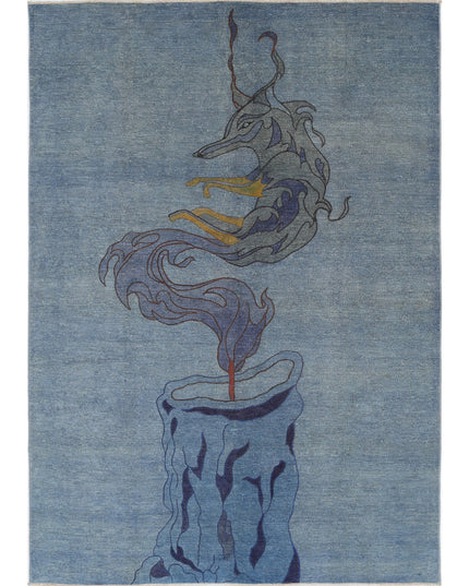 Onyx 6' 0" X 8' 8" Hand Knotted Wool Rug 6' 0" X 8' 8" (183 X 264) / Blue / Wool