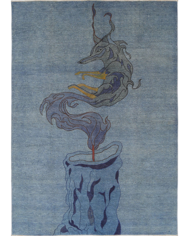 Onyx 6' 0" X 8' 8" Hand Knotted Wool Rug 6' 0" X 8' 8" (183 X 264) / Blue / Wool