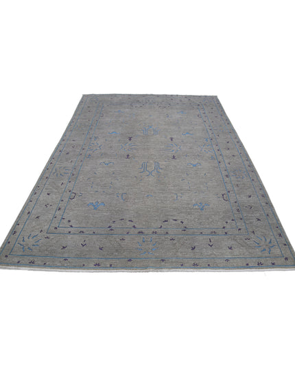 Onyx 6' 4" X 8' 9" Hand Knotted Wool Rug 6' 4" X 8' 9" (193 X 267) / Grey / Wool