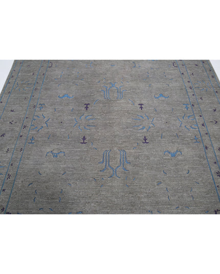 Onyx 6' 4" X 8' 9" Hand Knotted Wool Rug 6' 4" X 8' 9" (193 X 267) / Grey / Wool