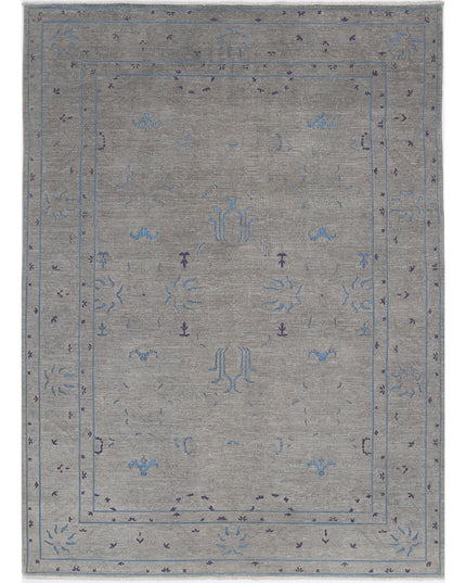 Onyx 6' 4" X 8' 9" Hand Knotted Wool Rug 6' 4" X 8' 9" (193 X 267) / Grey / Wool