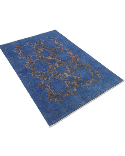 Onyx 3' 10" X 5' 8" Hand Knotted Wool Rug 3' 10" X 5' 8" (117 X 173) / Blue / Wool