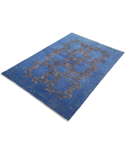 Onyx 3' 10" X 5' 8" Hand Knotted Wool Rug 3' 10" X 5' 8" (117 X 173) / Blue / Wool