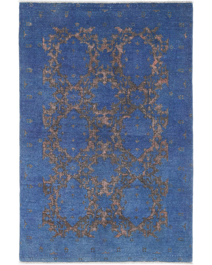 Onyx 3' 10" X 5' 8" Hand Knotted Wool Rug 3' 10" X 5' 8" (117 X 173) / Blue / Wool
