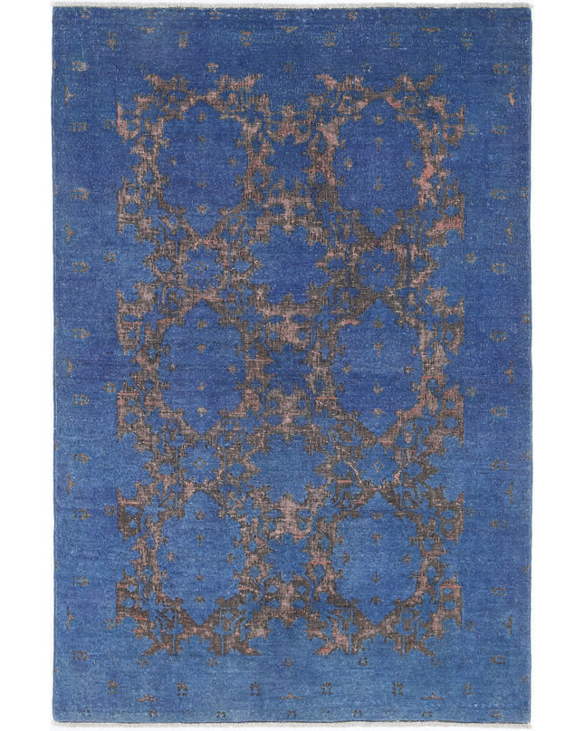 Onyx 3' 10" X 5' 8" Hand Knotted Wool Rug 3' 10" X 5' 8" (117 X 173) / Blue / Wool