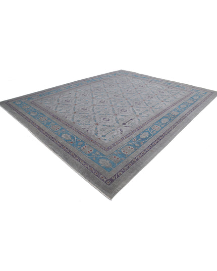 Onyx 11' 11" X 14' 10" Hand Knotted Wool Rug 11' 11" X 14' 10" (363 X 452) / Grey / Wool