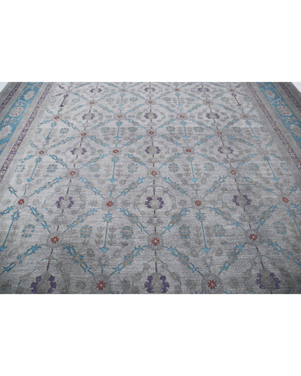 Onyx 11' 11" X 14' 10" Hand Knotted Wool Rug 11' 11" X 14' 10" (363 X 452) / Grey / Wool