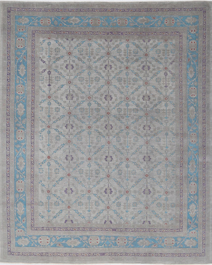 Onyx 11' 11" X 14' 10" Hand Knotted Wool Rug 11' 11" X 14' 10" (363 X 452) / Grey / Wool