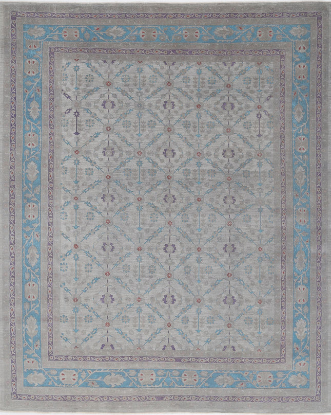 Onyx 11' 11" X 14' 10" Hand Knotted Wool Rug 11' 11" X 14' 10" (363 X 452) / Grey / Wool