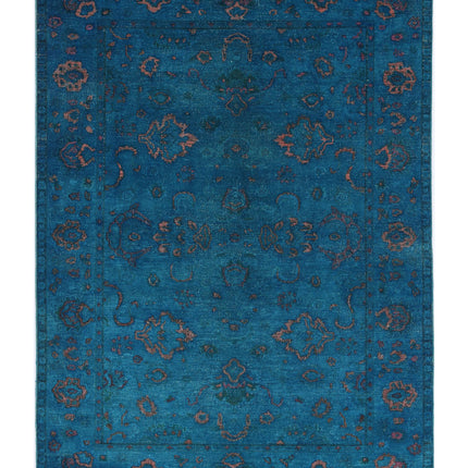 Onyx 5' 5" X 7' 7" Hand Knotted Wool Rug 5' 5" X 7' 7" (165 X 231) / Teal / Wool