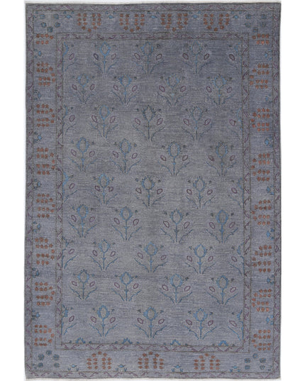 Onyx 6' 0" X 9' 0" Hand Knotted Wool Rug 6' 0" X 9' 0" (183 X 274) / Grey / Wool