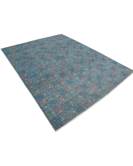 Onyx 6' 10" X 9' 0" Hand Knotted Wool Rug 6' 10" X 9' 0" (208 X 274) / Blue / Wool