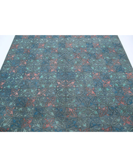 Onyx 6' 10" X 9' 0" Hand Knotted Wool Rug 6' 10" X 9' 0" (208 X 274) / Blue / Wool