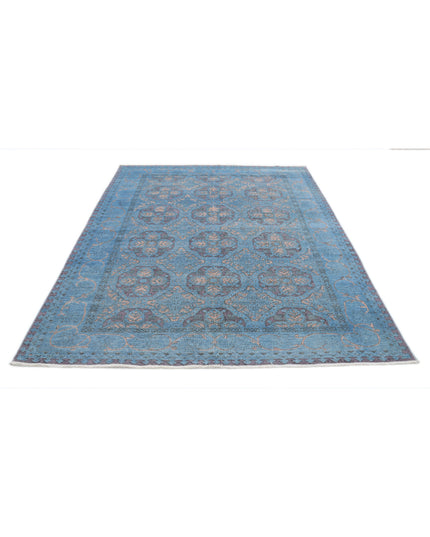 Onyx 5' 10" X 8' 0" Hand Knotted Wool Rug 5' 10" X 8' 0" (178 X 244) / Blue / Wool