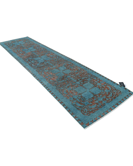 Onyx 3' 5" X 13' 1" Hand Knotted Wool Rug 3' 5" X 13' 1" (104 X 399) / Teal / Wool